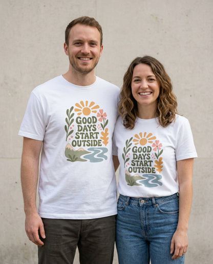 Good Days Start Outside – Unisex Natur-T-Shirt