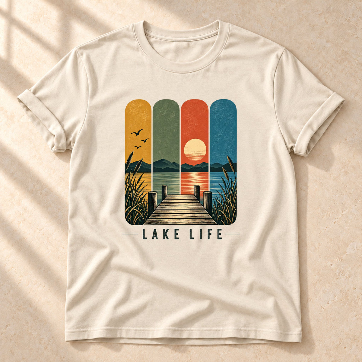 Lake Life – Unisex T-Shirt mit See-Motiv, natural, Gesamtansicht | color:natural