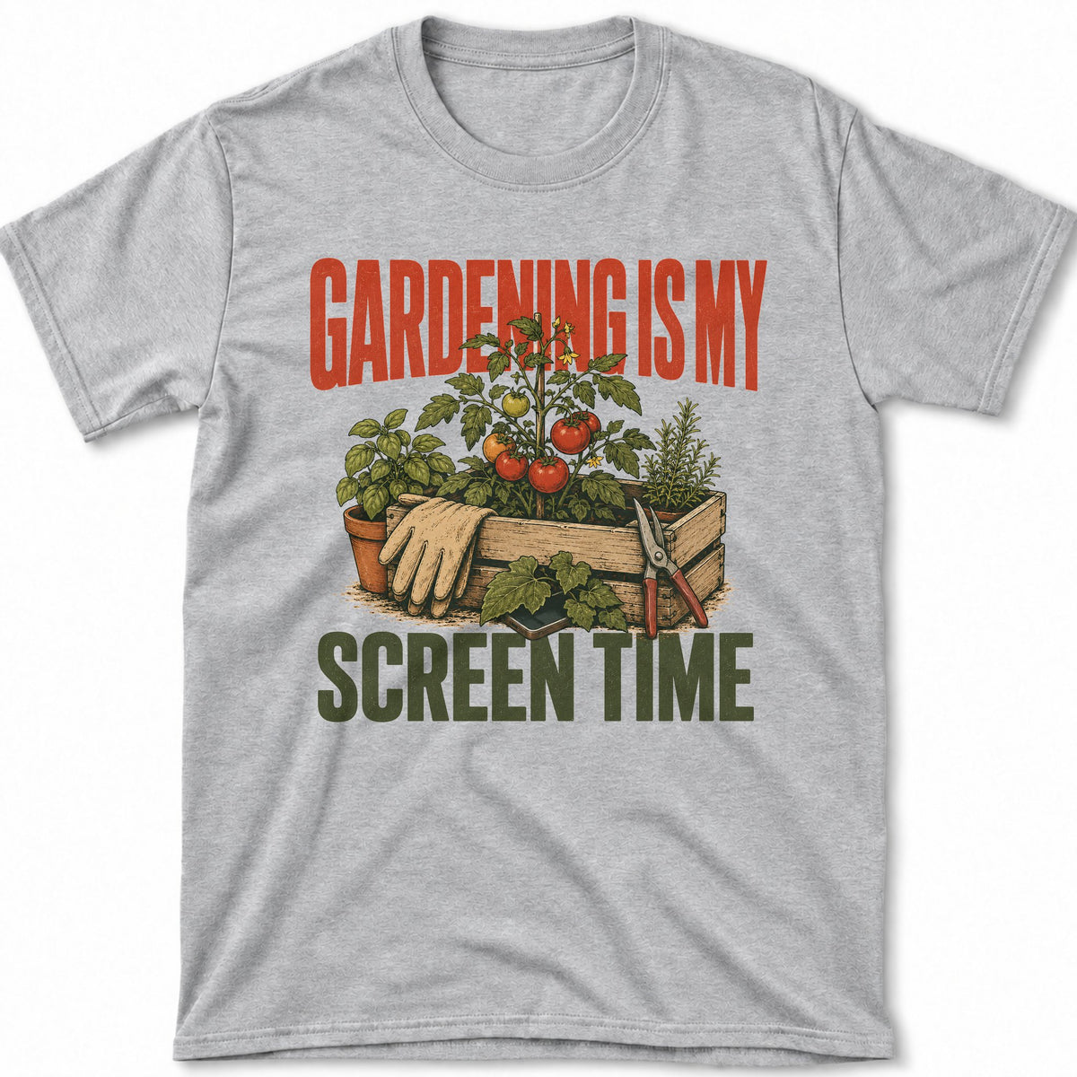 Gardening Is My Screen Time – T-Shirt Sport Grey, Gesamtansicht | color:sport grey