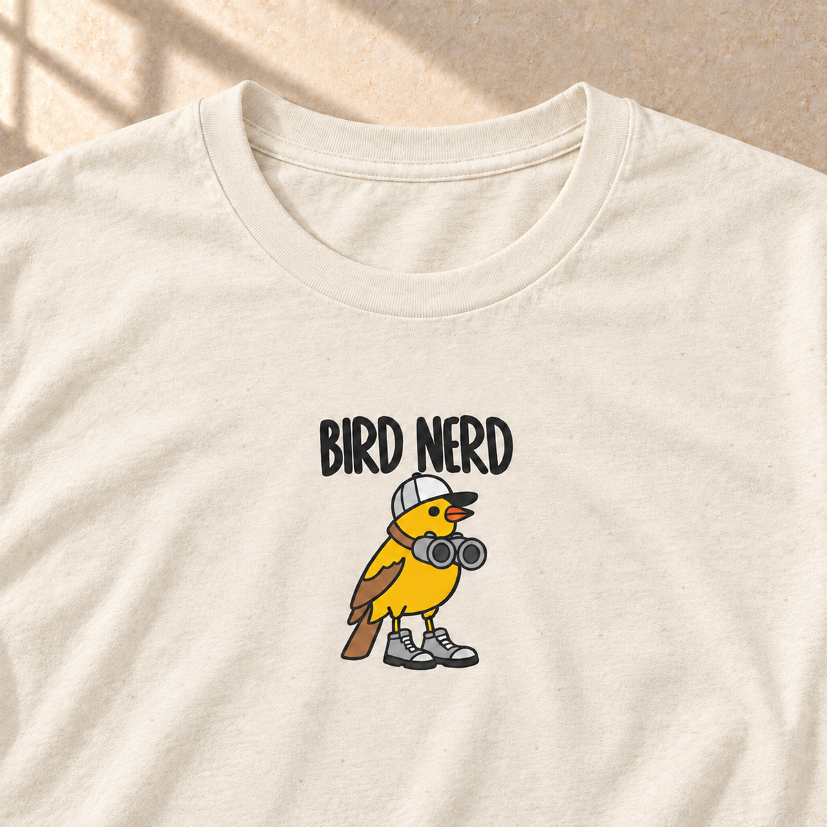 Bird Nerd – T-Shirt für Vogelfans, Natur, Motiv und Stoff im Detail | color:natural