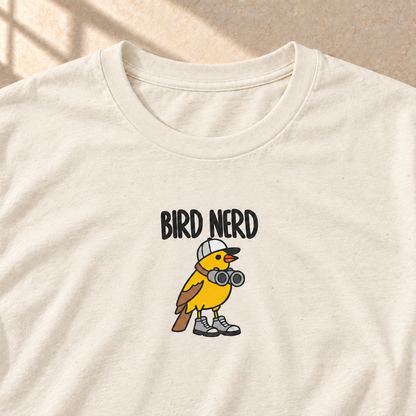 Bird Nerd – T-Shirt für Vogelfans, Natur, Motiv und Stoff im Detail | color:natural
