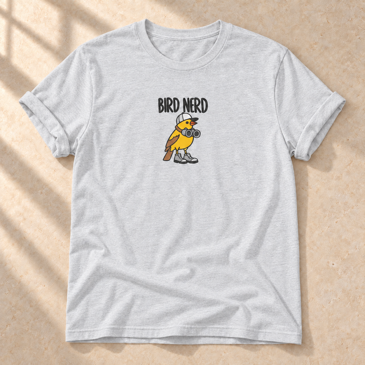 Bird Nerd – T-Shirt für Vogelfans, Ash (hellgrau meliert), Gesamtansicht | color:ash