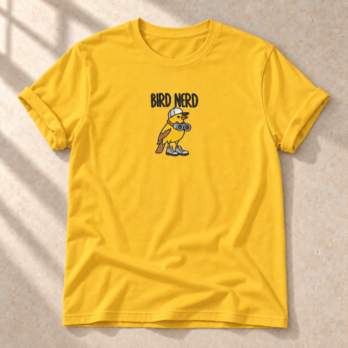 Bird Nerd – T-Shirt für Vogelfans, Gold, Gesamtansicht | color:gold