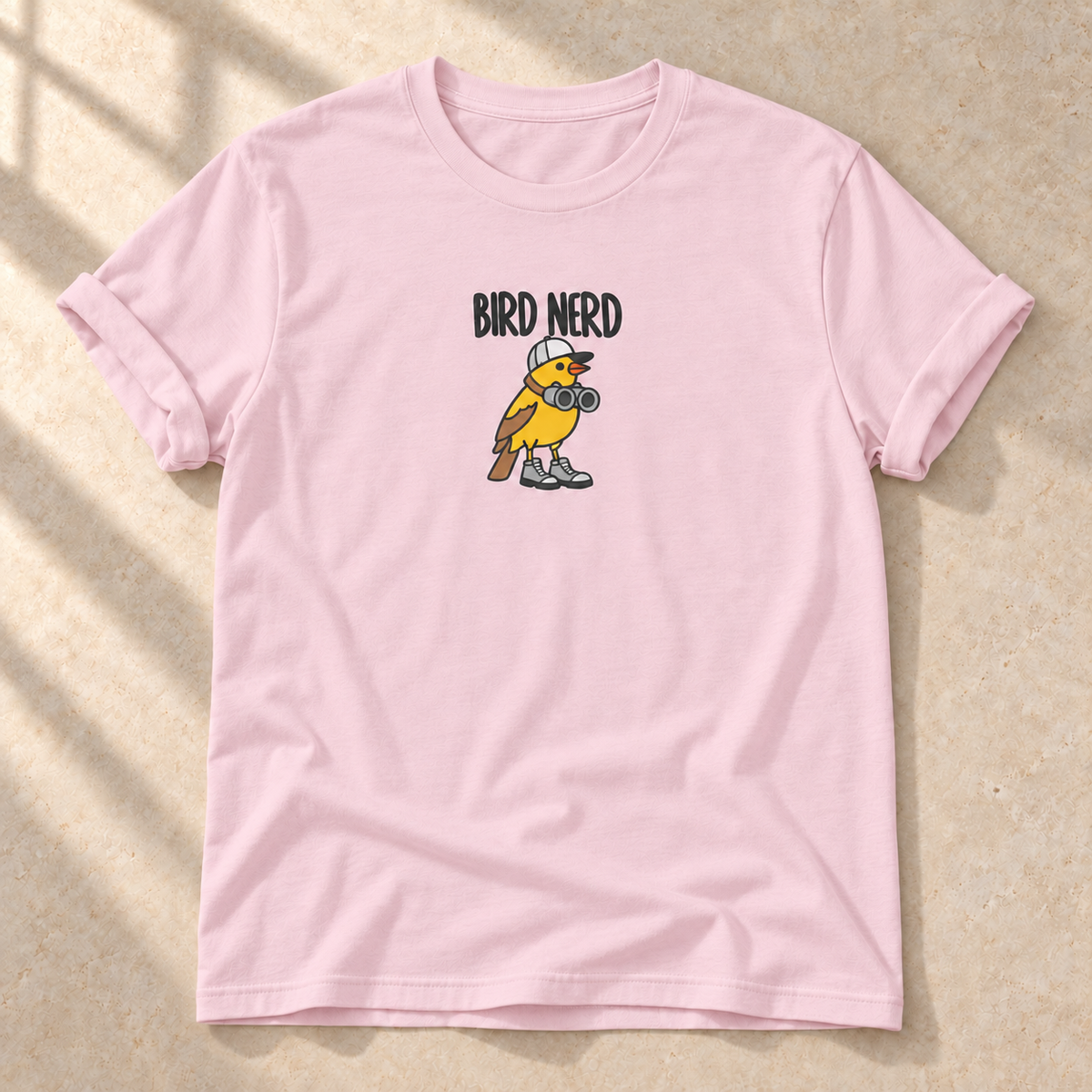 Bird Nerd – T-Shirt für Vogelfans, Hellrosa, Gesamtansicht | color:light pink