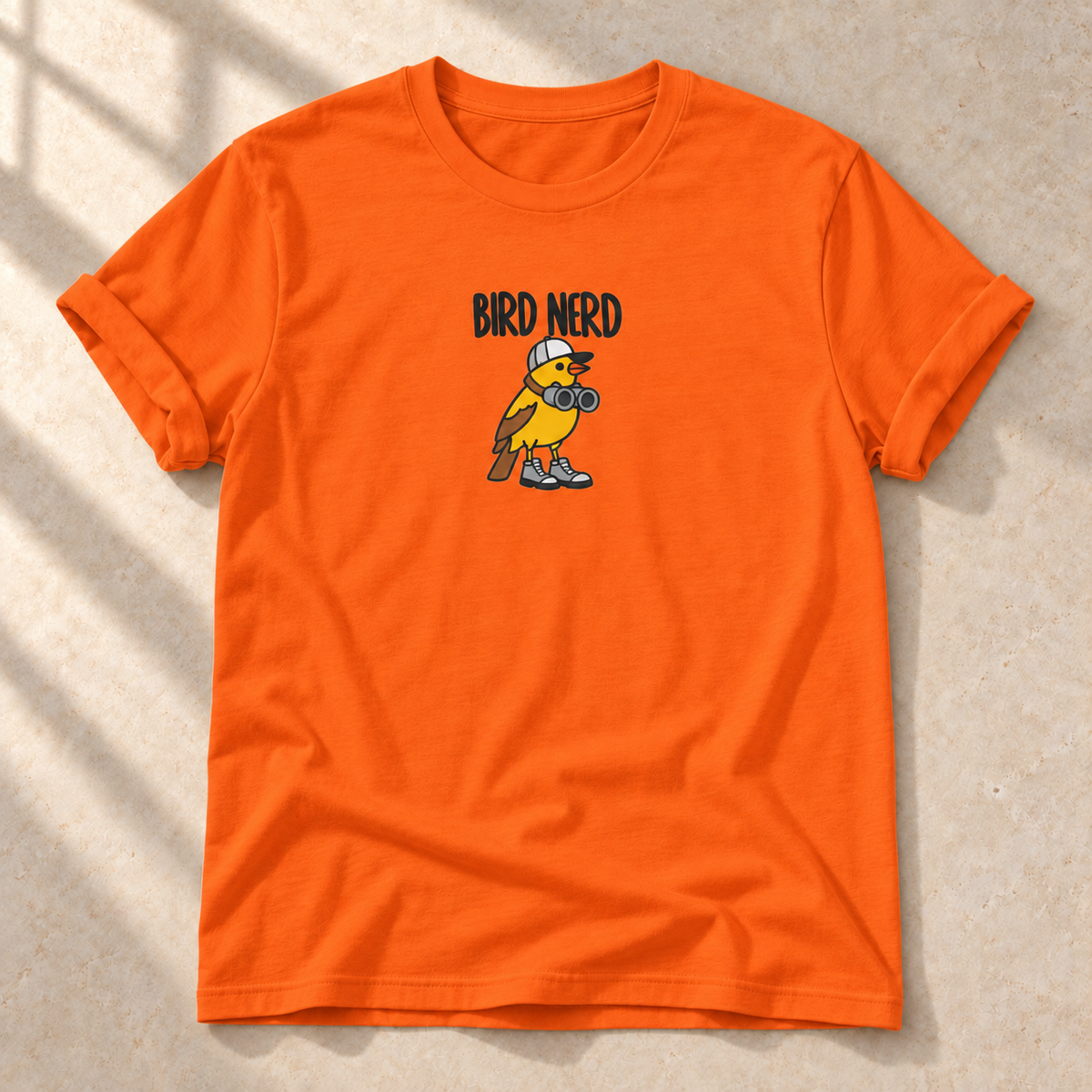 Bird Nerd – T-Shirt für Vogelfans, Orange, Gesamtansicht | color:orange