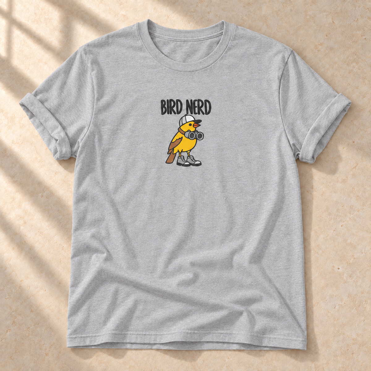 Bird Nerd – T-Shirt für Vogelfans, Sportgrau meliert, Gesamtansicht | color:sport grey