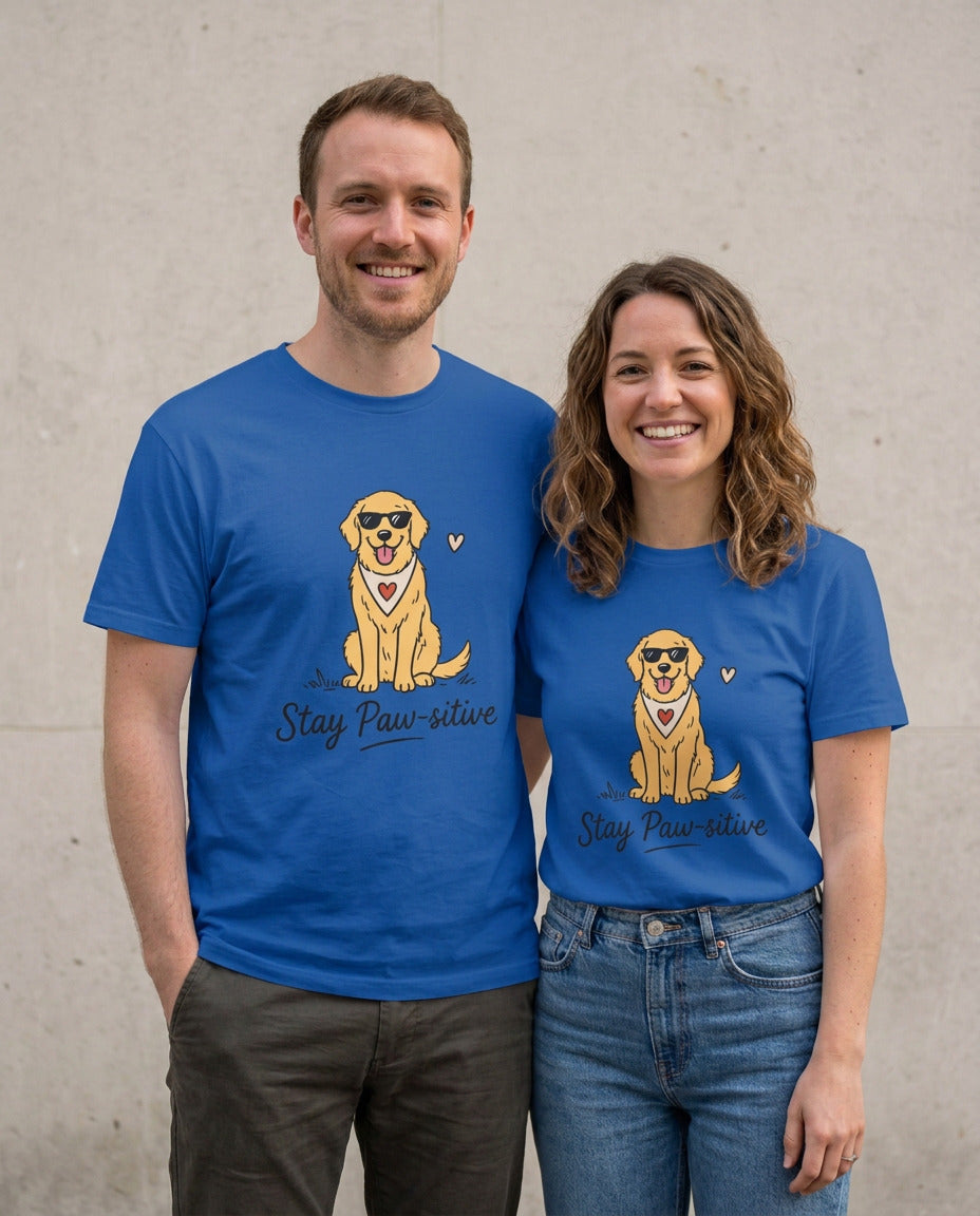 Paw Sitive – Unisex T-Shirt mit Pfotenmotiv